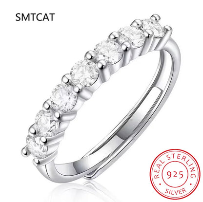 White Gold D Color Moissanite Ring for Women | 925 Silver Wedding Band