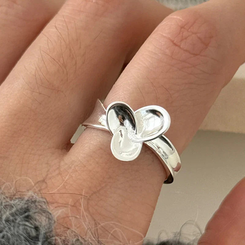PANJBJ Real 925 Sterling Silver Retro Round Ring | Vintage Fine Jewelry for Women