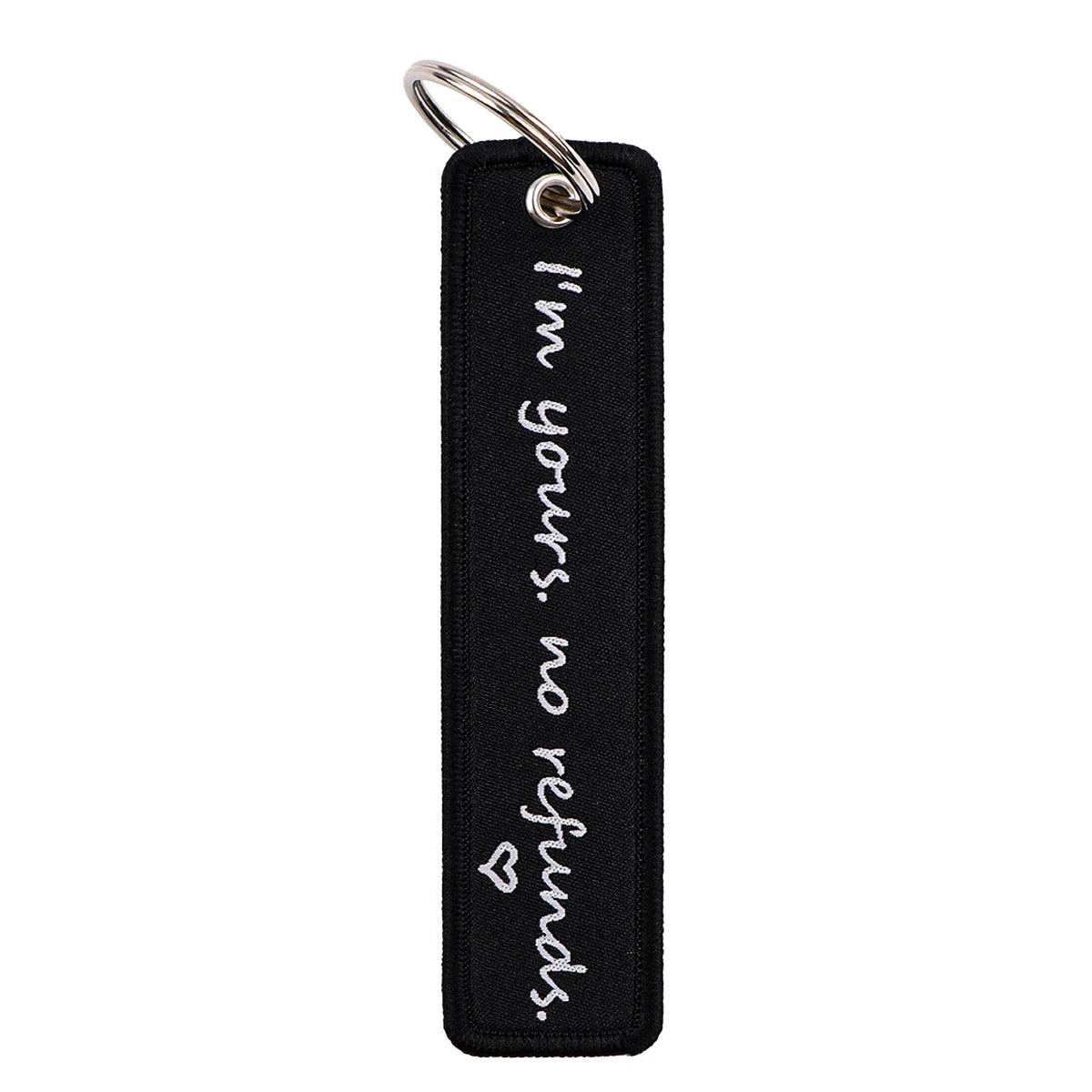 Rock and Roll Key Fob | Black Embroidery Key Tag for Bags and Gifts