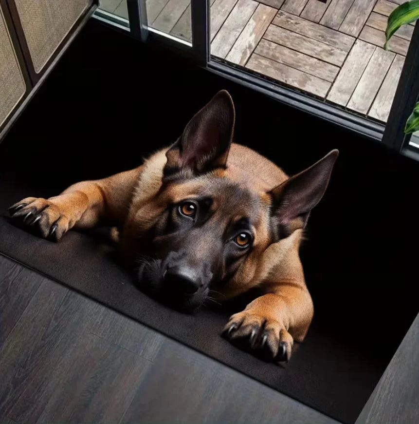 Living Room Rug German Shepherd Dog Cute Healing Theme Carpet Non-Slip Soft Easy To Clean  Pet Lover Personalized Home Decor Mat