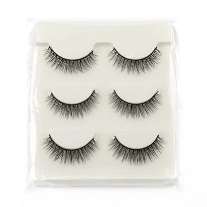 New Half Eyelashes 3D Cat Eye Lashes Clear Stem False Lashes