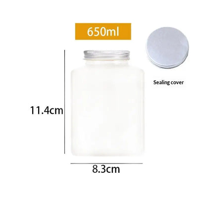 Plastic Disposable Square Bottle 500ML 650ML | Leakproof Juice, Milk Tea & Yogurt Container for Home and Commercial Use
