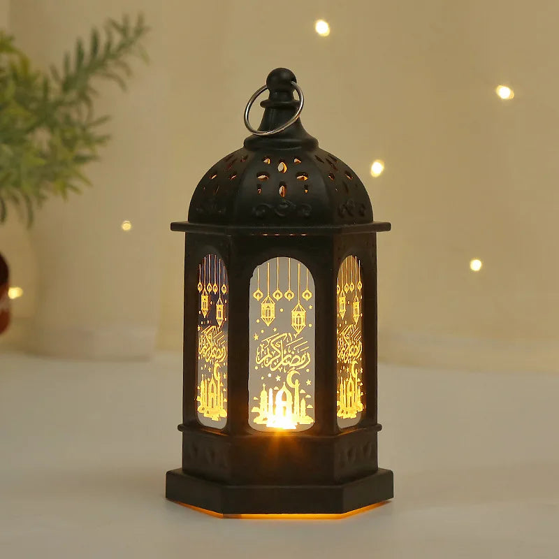 LED Star Moon Candlestick Light | Ramadan Decoration with Castle Wind Lamp