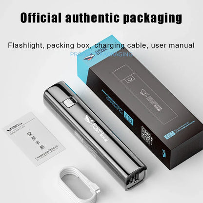 USB Rechargeable LED Flashlight 2 in 1 | Super Bright Mini Torch with Power Bank