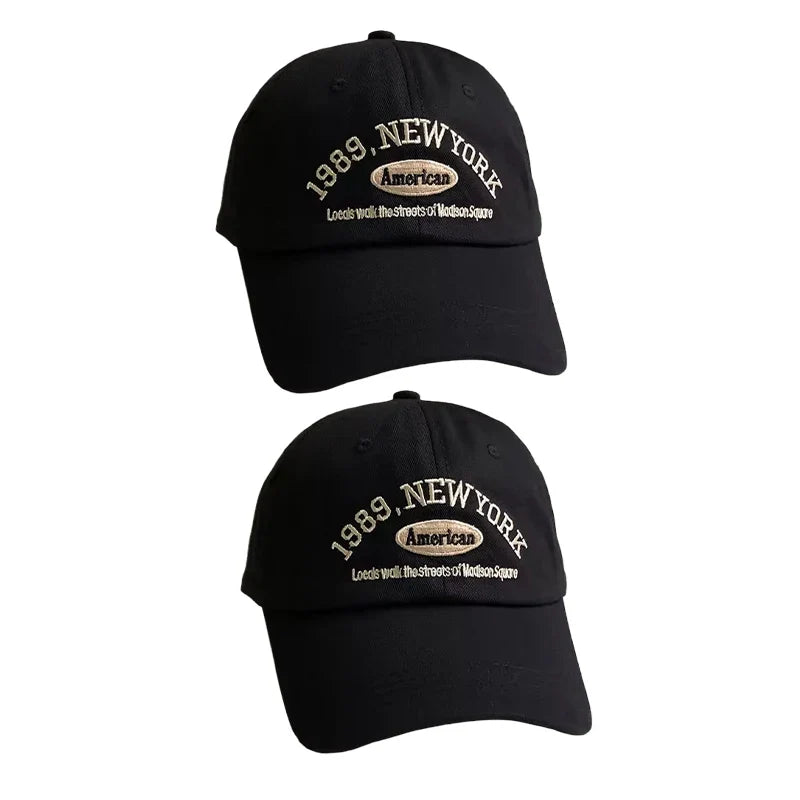Korean Retro Embroidered Letter Baseball Cap - Unisex Casual Sun Protection Hat