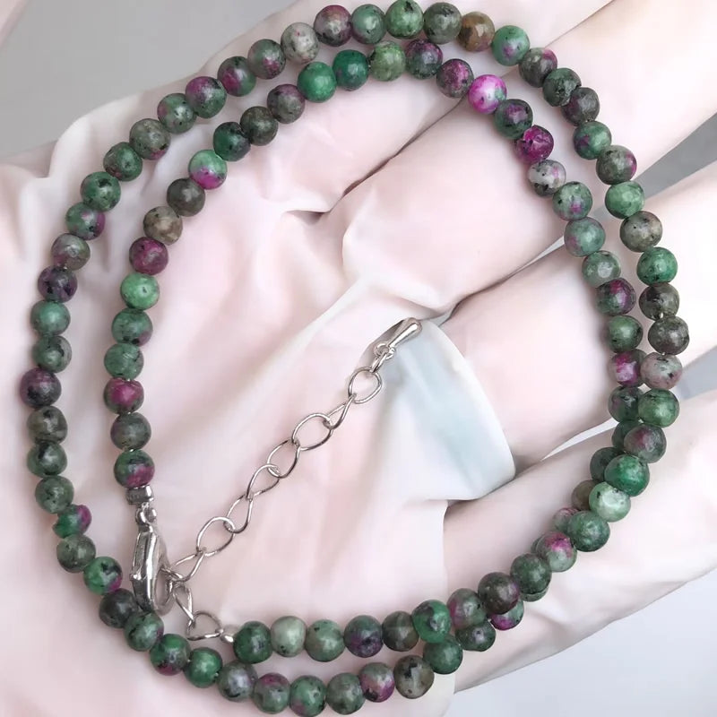 Natural Stone Bead Adjustable Necklace | Agate Opal Tigers Eye Quartz Crystal Jewelry