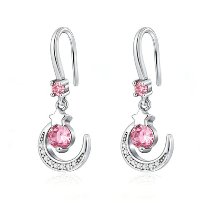 925 Sterling Silver Cherry Butterfly Shining Zircon Stud Earrings | Women's Holiday Charm Jewelry