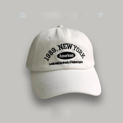 Korean Retro Embroidered Letter Baseball Cap - Unisex Casual Sun Protection Hat