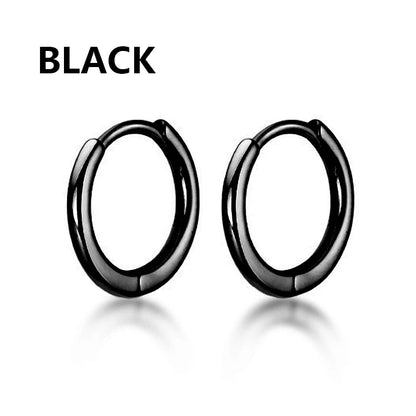 Vintage Punk Stainless Steel Stud Earrings for Men Women | 1 Pair Black Earrings Set