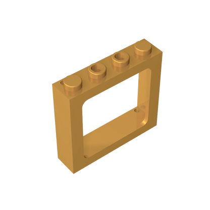 Gobricks Window 1 x 4 x 3 Train with Shutter Holes and Solid Studs on Ends | Compatible Building Block
