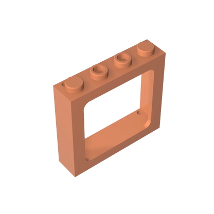 Gobricks Window 1 x 4 x 3 Train with Shutter Holes and Solid Studs on Ends | Compatible Building Block