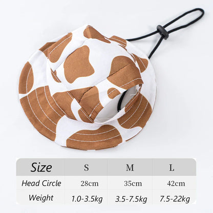 Cute Print Dog Hat for Small Medium Dogs | Adjustable Pet Cap for Pug Corgi Dachshund