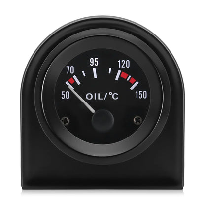 52MM Oil Pressure Gauge Water Temperature Oil Temp Voltmeter Fuel Level Meter with Bracket Pod Holder For 12V Universal Vehicle