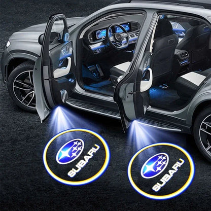 2pcs Car Door Welcome Light Auto LED Projector Decorative Lamp for Subaru XV Forester Outback Impreza Legacy Tribeca Accessoires
