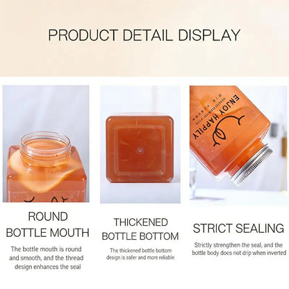 Plastic Disposable Square Bottle 500ML 650ML | Leakproof Juice, Milk Tea & Yogurt Container for Home and Commercial Use