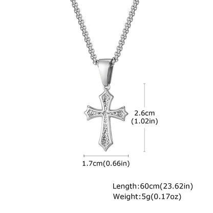 Hip Hop Cross Necklace for Men Women | Stainless Steel Chic Cross Pendant Christian Jewelry