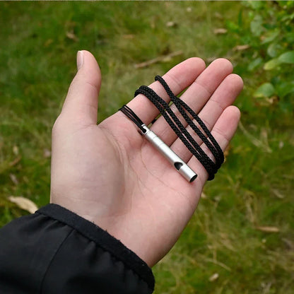 Ultralight Titanium Emergency Whistle with Cord | Outdoor Survival Gear