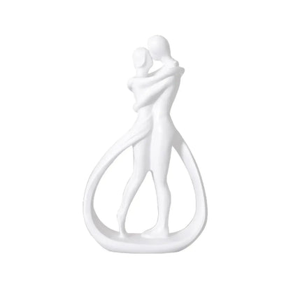 Abstract Couple Statue Crafts Desk Couple Figurine Collection Lovers Embrace Statue for Shelf Wedding Home Bookshelf Desk