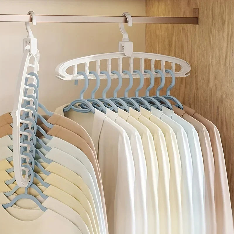 1PC Multi-Hole Space-Saving Clothes Hanger! Foldable for Home/Bedroom/Travel – Fits Pants/Shirts/Skirts
