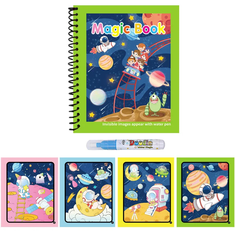 Reusable Water Drawing Book for Kids | Mess-Free Magic Coloring Pad