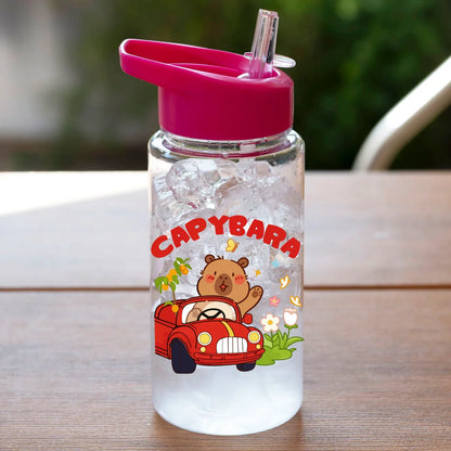 1 Piece 500ml (17 fl oz) Capybara Printed Straw Cup | Summer Water Bottle