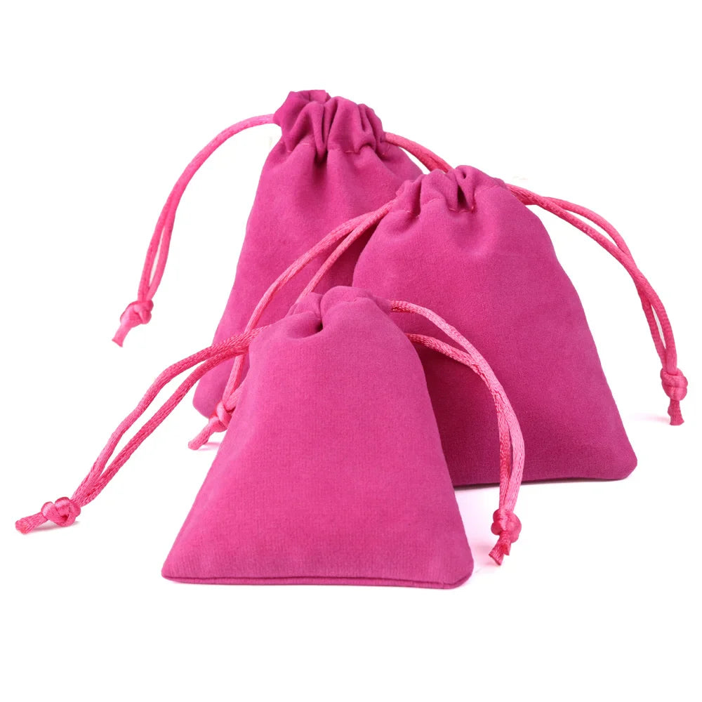 10pcs Drawstring Velvet Jewelry Gift Bags | Soft Plush Multi-Color Pouches for Wedding Christmas Party