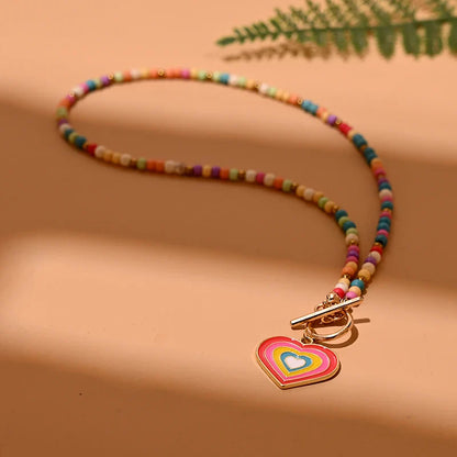 4mm Colorful Stone Choker Necklace for Women | Round Evil Charm Pendant