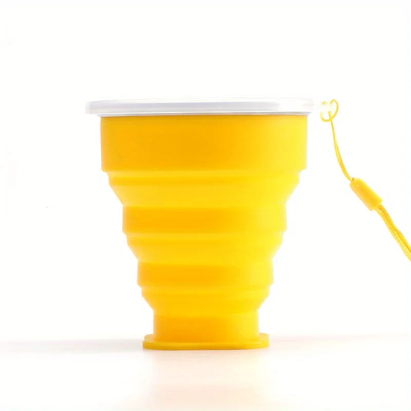 Silicone Collapsible Travel Water Cup | Portable Camping Mug with Lid