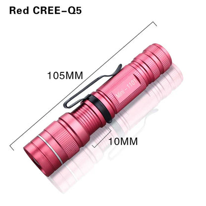 Mini Q5 LED Flashlight Adjustable Zoom | Portable Torch for Camping and Hiking