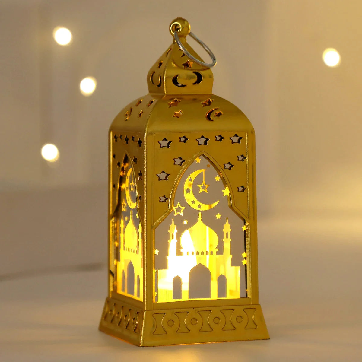 LED Star Moon Candlestick Light | Ramadan Decoration with Castle Wind Lamp