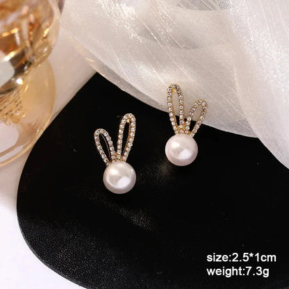 White Flower & Butterfly Dangle Earrings – Acrylic Pearl Heart Jewelry