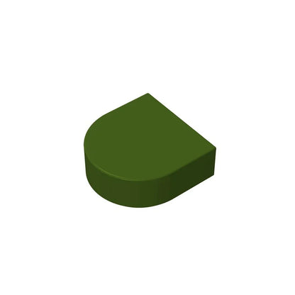 Gobricks Tile Round 1 x 1 Half Circle Extended | Compatible Brick Building Block