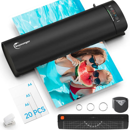 Laminator, Laminator Machine with Laminating Sheets & 60s Warm Up, 6 in 1 Hot & Cold A4 Laminating Machine, 9 Inch