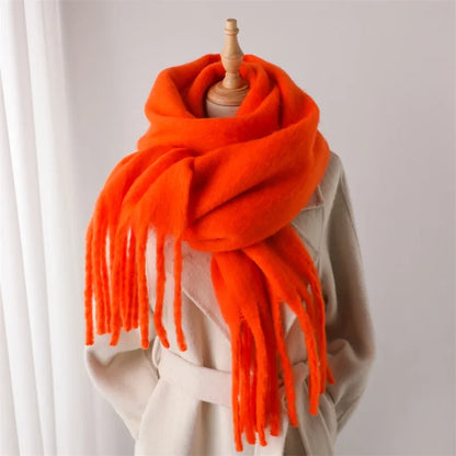 Women's Cashmere-Feel Long Tassel Scarf Shawl - Pashmina Blanket Wrap 94 in (240 cm) Thick Soft Winter Wrap
