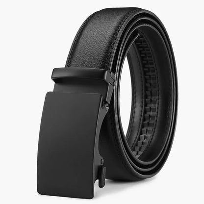 Men's PU Leather Belt with Metal Buckle — 3.5 cm (1.4 in) Wide Dress & Casual Belt for Jeans and Cargo Pants