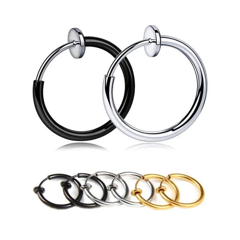 1 Pair Punk Clip On Earrings | No Hole Ear Cuff for Men and Women
