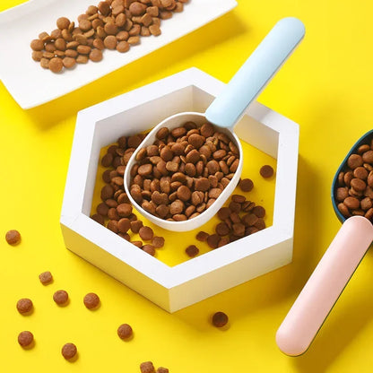 Portable Multi - function Pet Supplies for Cat, Dog, Puppy, Kitten: Feeding Spoon, Food Shovel, Scoop with Sealing Bag Clip