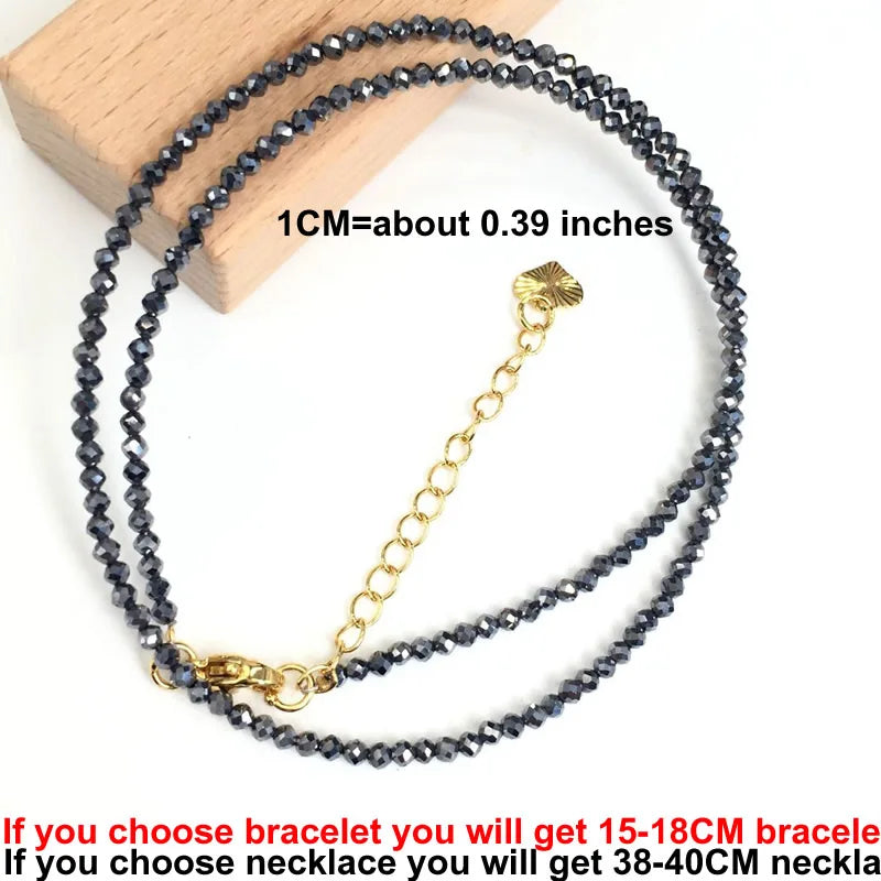 Faceted Gemstone Bead Choker Necklace and Bracelet Set | Natural Stone Jewelry for Men and Women