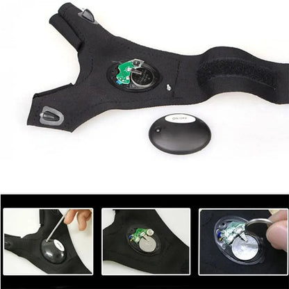 LED Flashlight Gloves | Waterproof Fingerless Illumination Gloves for Running, Cycling, Camping, Hiking, Rescue