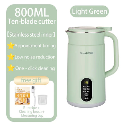 SUNATUR 600w Soybean milk maker- 800ml Heated wall breaking machine，for nut vegetable（HB-B6K）