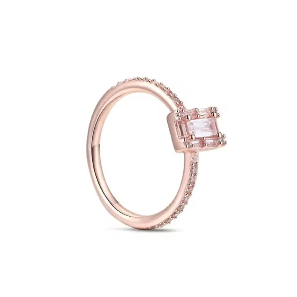 Sparkling Pink Bow Lotus Elephant Ring | Women's Wedding Banquet Jewelry Gift