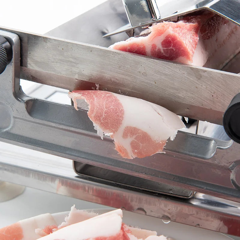 Adjustable Pork Belly & Vegetable Slicer – Frozen Meat Cutter, Stainless Steel Kitchen Slicer