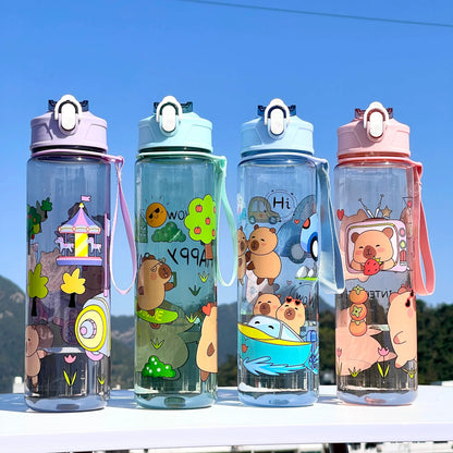 Kapibala Straw Cup 800ml | Large Capacity Portable Water Bottle for Sports and Outdoor