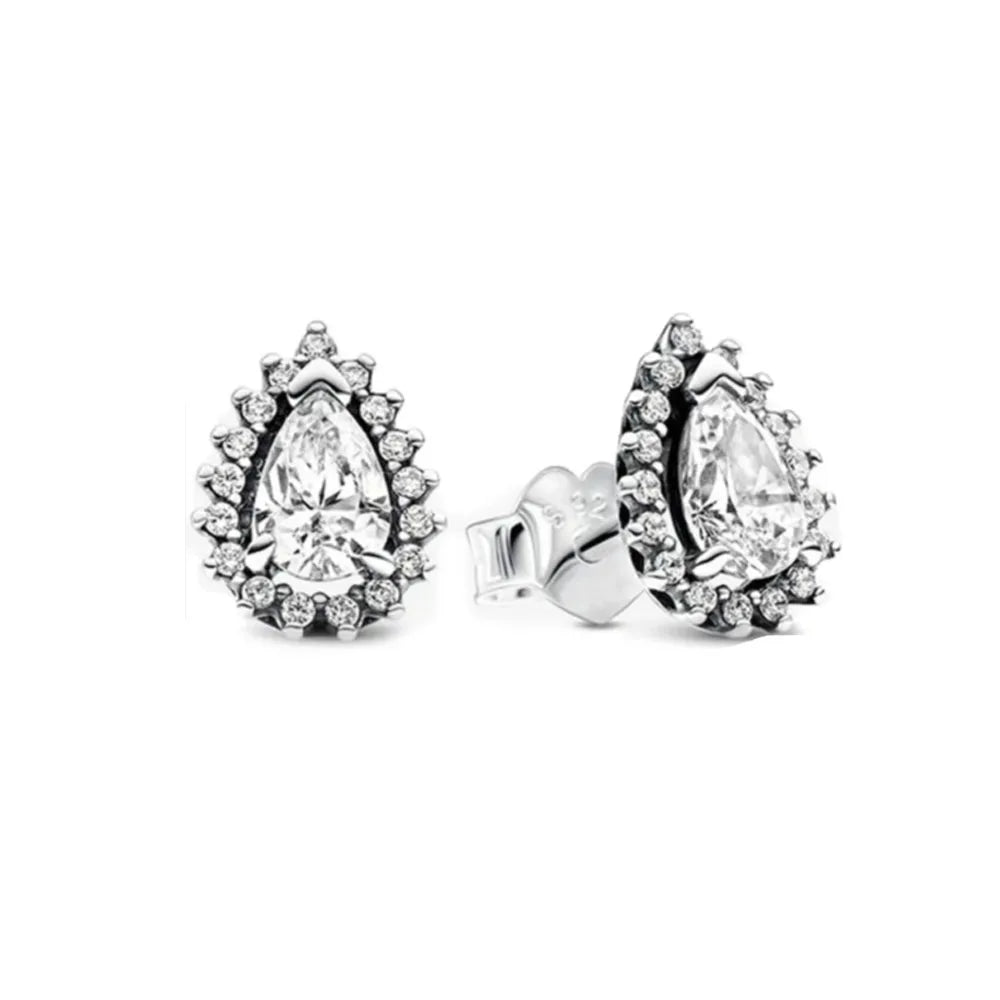 925 Sterling Silver Snowflake Heart Earrings | Fine Stud Earrings for Women