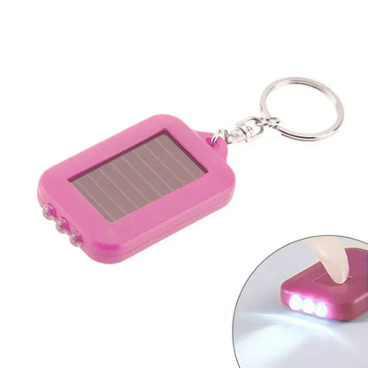 Portable LED Keychain Solar Flashlight | Mini Pocket Light for Outdoor Hiking