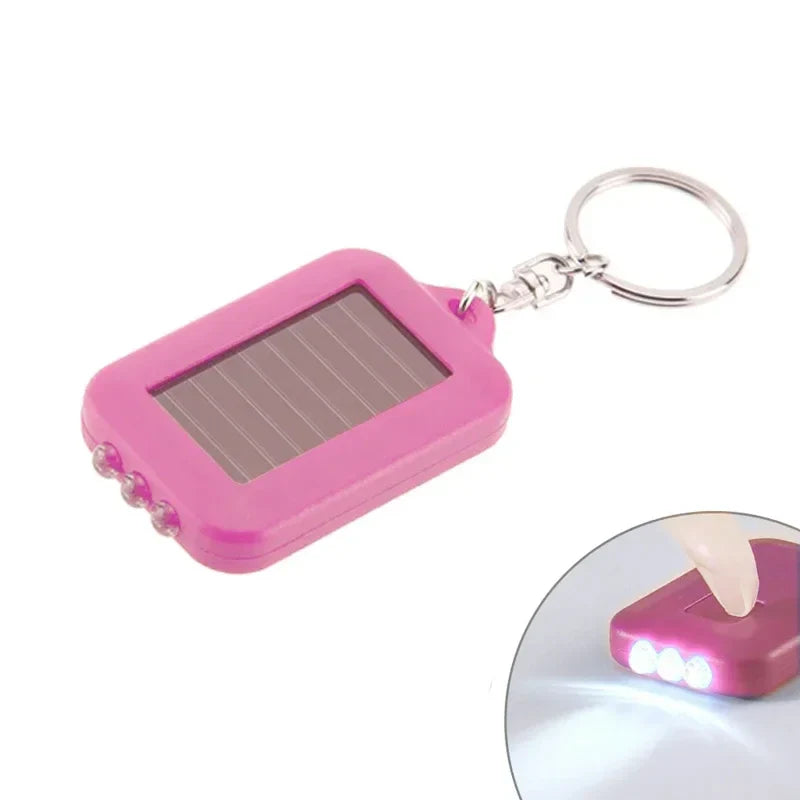 Portable LED Keychain Solar Flashlight | Mini Self-Defense Torch for Outdoor Hiking