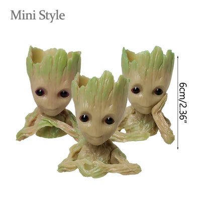 Home Garden Decoration Groot Flower Pot Baby Tree Man Miniature Model Anime Figure Ornament Home Supplies Crafts Kids Toys