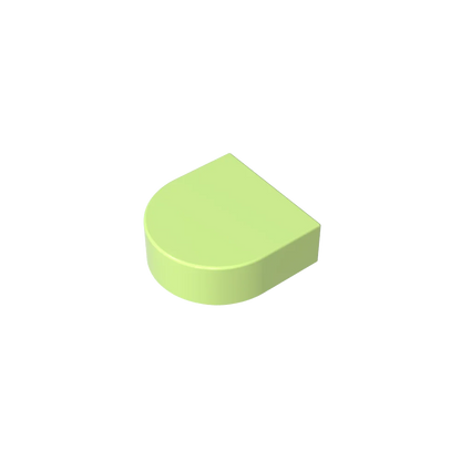 Gobricks Tile Round 1 x 1 Half Circle Extended | Compatible Brick Building Block