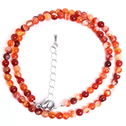 2025 Natural Stone Crystal Choker Necklace | 4mm Bohemian Adjustable Choker