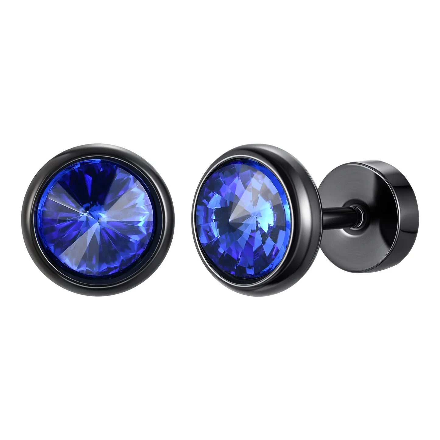 Stainless Steel Men’s Earrings | 8mm Multi-Faceted Screw Back Stud